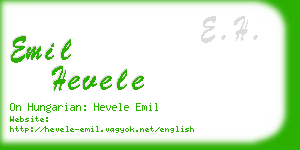 emil hevele business card